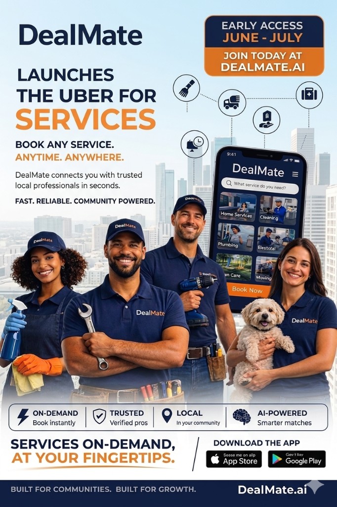 DealMate - The Uber for Services. Book any service, anytime, anywhere.